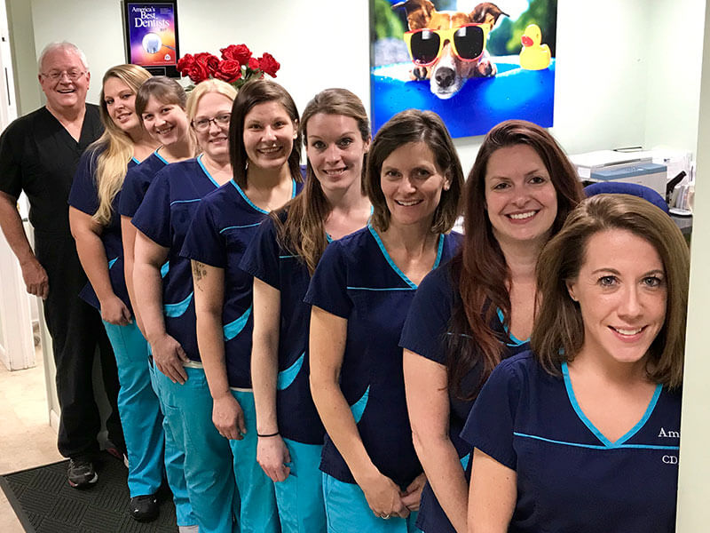Dr. Poupore's dental team line-up